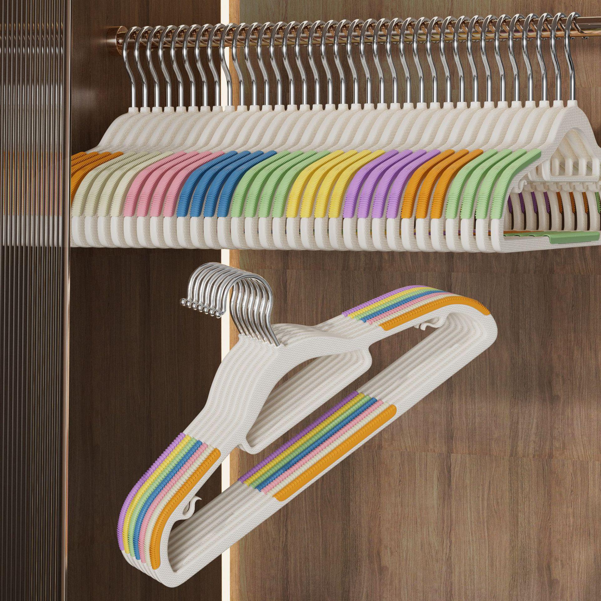 

Радужная Нескользящая Вешалка для Одежды Двойного Использования - Пластиковая Многофункциональная Подставка для Сухой и Мокрой Одежды Set of 10