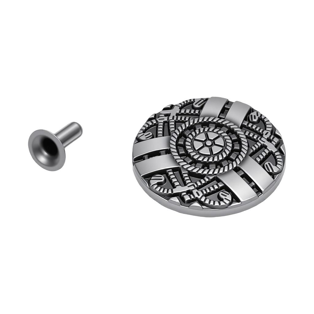 10 Sets Leather Rivets 20mm Antique Silver Round Rivets and 3x7mm Iron Trumpet Feet for Crafts Decoration