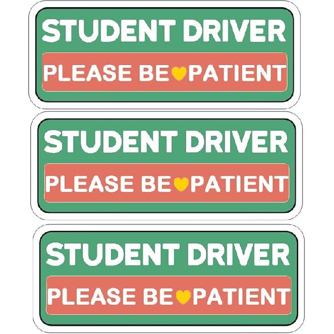 3 Pcs Student Driver Car Magnet, Teen Driver for Car, Please Be Patient Student Driver Magnet Removable Novice Rookie Safety Atntteion Sign -