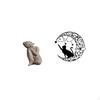 Buddha Cat Figurine Tabletop Ornament Art Crafts Metal Wall Decor Black Sculpture for Shelf
