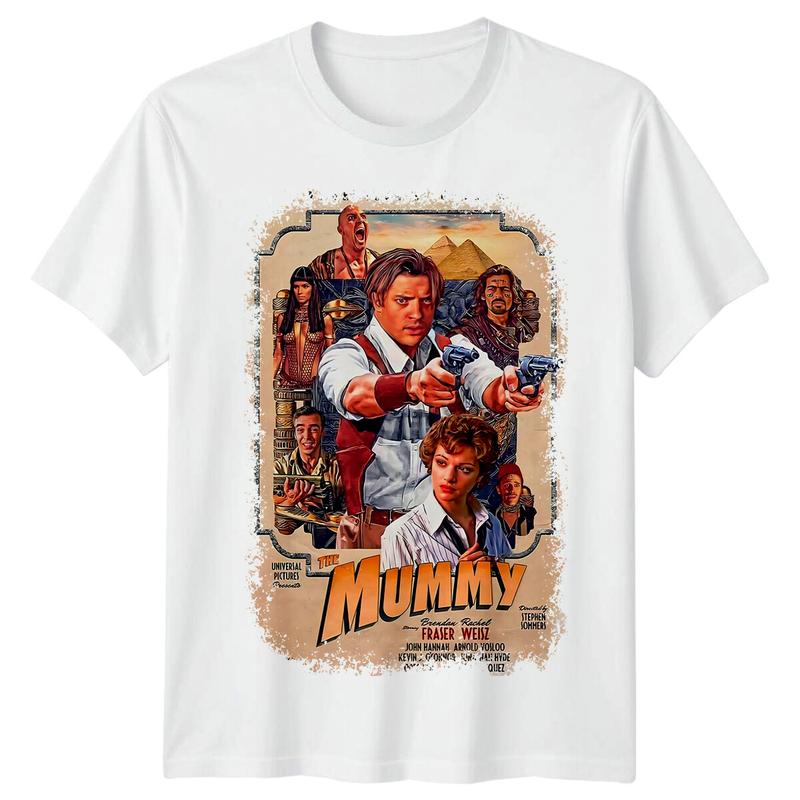 La Mummia (1999) T-shirt Unisex Ispirata a Poster di Film Maglietta Retrò Anni '80