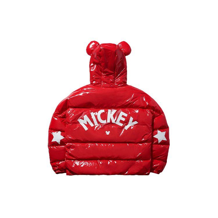 Li Ning X Disney Collaboration Short Hooded Down Jacket Winter Women Jacket Cinnabar-Red AYMP144-2