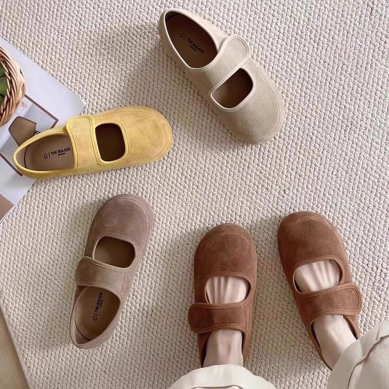 Velcro Mary Jane Single Shoes Women's Spring New Soft-soled Pregnant Women's Non-slip Shoes Doudou Shoes
