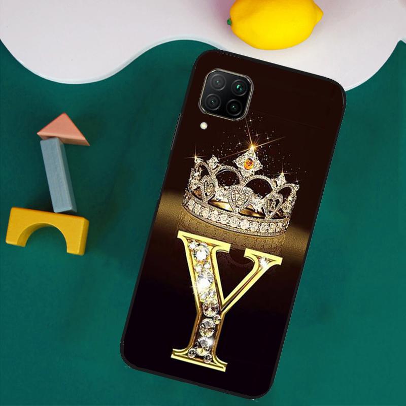Letter Monogram Gold Marble For Huawei Nova Y73 Y72 Y70 Y90 Y60 Y61 Y91 12s 12i 11i 8i 9 10 SE P40 Lite P30 P60 Pro Case