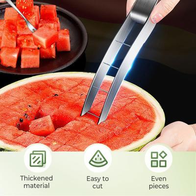 Vattenmelonskärare Skivare Rostfritt Stål Fruktdelare med Säkert Grepp Melon Skivare Verktyg Kökspryl