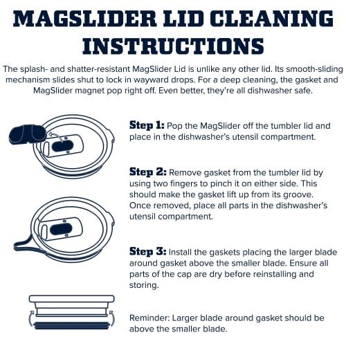 YETI Rambler MagSlider Lid for Rambler Series Tumblers, Fits 10 Oz & 20 Oz Ramblers, Black Lid