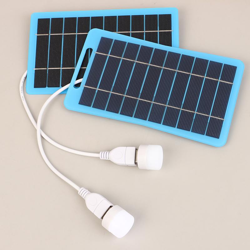 2W 5V Solar Panel With Light Usb Waterproof Outdoor Hiking Camping Portable Battery Mobile Phone Charging Bank Charging Panel