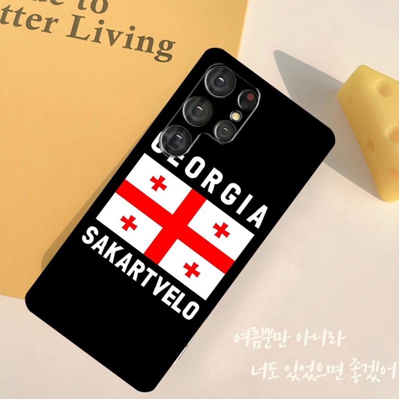 Georgia Flag Phone Case For Samsung Galaxy S25 Ultra S9 S10 S20 S22 S21 FE S23 S24 Plus Back Cover Shell