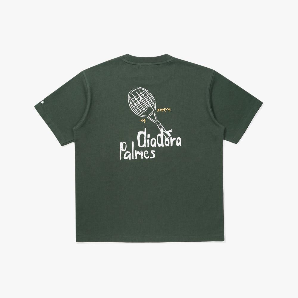 Diadora [Diadora By Palmes] Graphic Short Sleeve T-Shirt Green