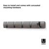 Umbra Wall-Mounted 5-Piece Flip Hook Set (23188501045), Gray/Bewter