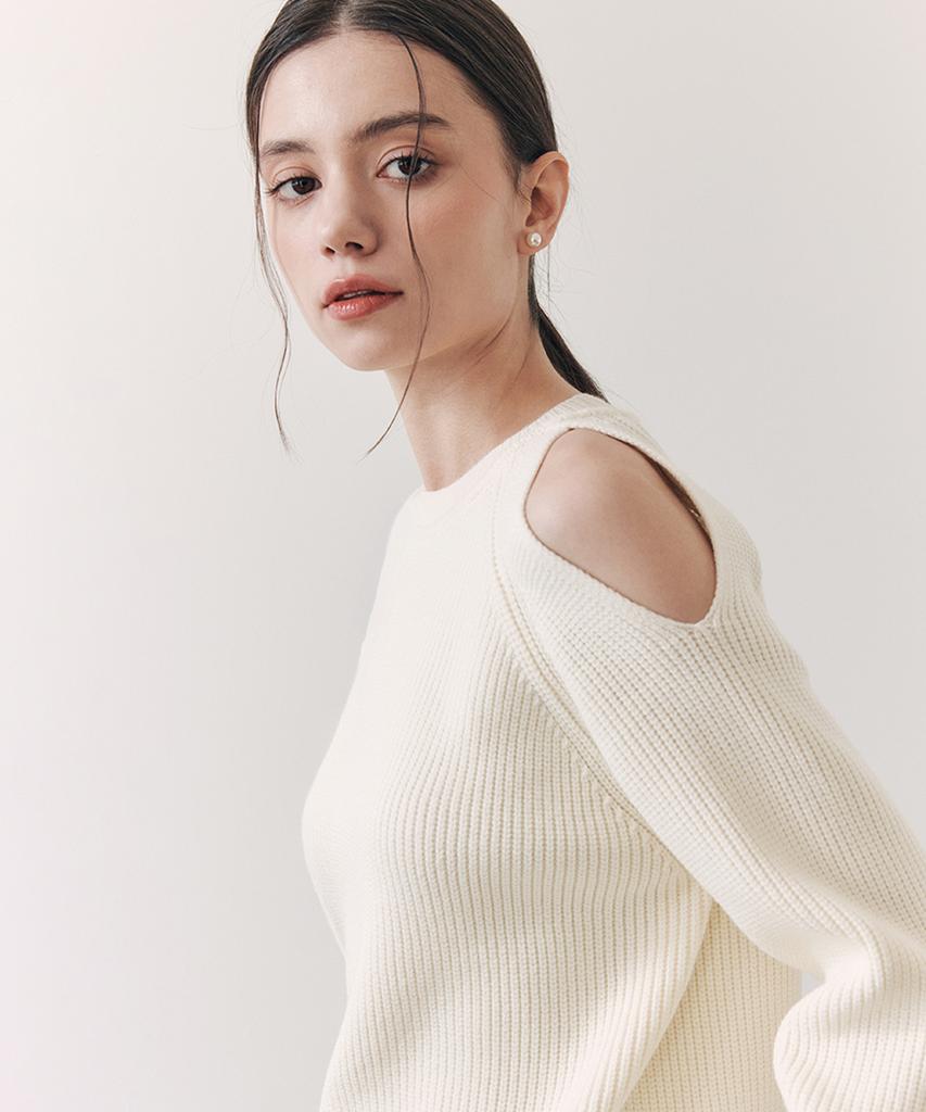 ZEROSTREET [3 Colors] Opening Off-Shoulder Knit