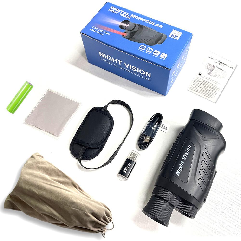Digital NightVision Monocular 40MP 2.5K Infrared Telescope 984ft NightVision Distance Support
