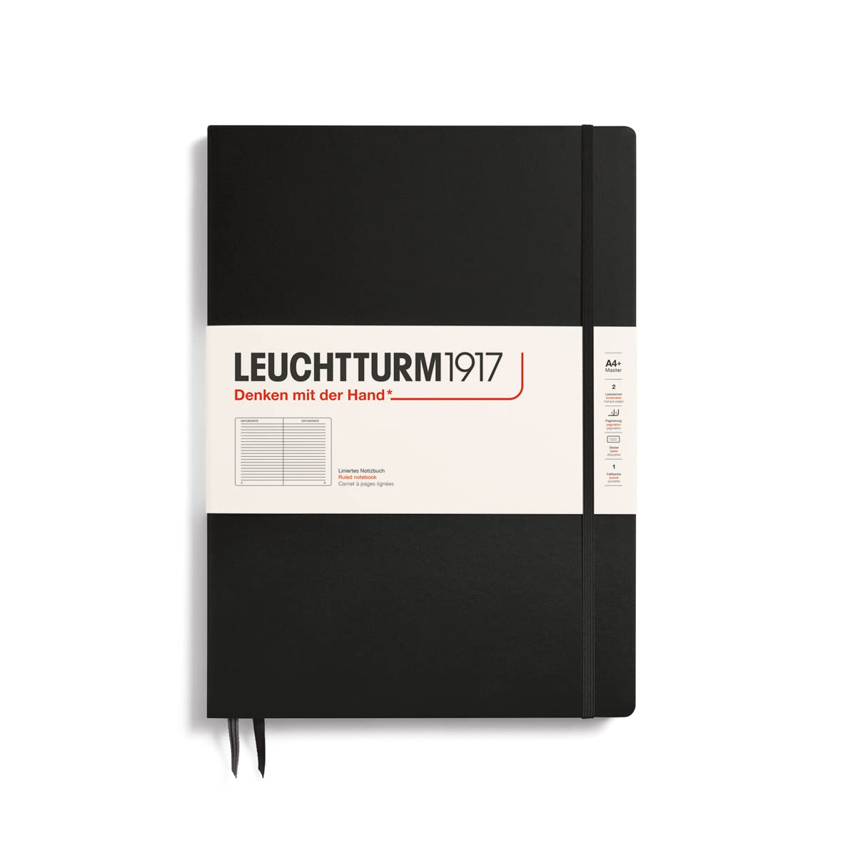 LEUCHTTURM1917 Блокнот A4 В линейку Черный 334917 чёрный