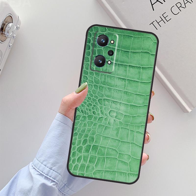 Crocodile Pattern Print For Realme 11 10 12 13 14 Pro Plus GT 5 6 6T GT7 Pro C67 C61 C53 C51 C21Y C25S C55 C75 Case