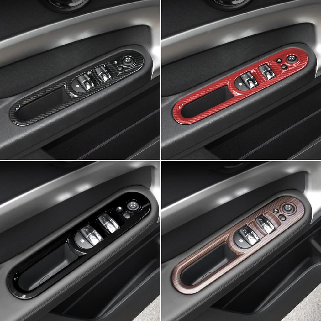 FDAIUN Window Lift Switch Button Cover Trim Sticker for BMW MINI Switch Panel ABS Custom Interior Panel 4 Pieces F60, Frame, Material, Decorative,