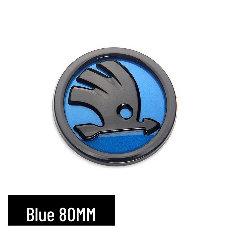 Compatibil cu Skoda: Embleme Negre Față & Spate Octavia, Fabia 80MM, Emblemă Spate 90MM
