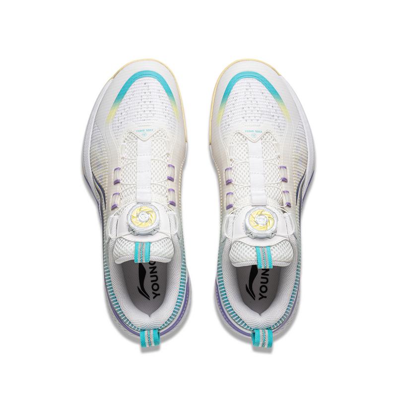 Li Ning Kids Basketball Fabric Fashionable Simple Comfortable Non-Slip Shock Absorbing Wear-Resistant Low-Top Kids Basketball Shoes YKBV024-3