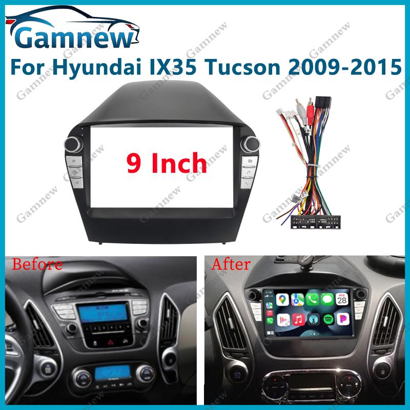 9 Inch Car Frame Fascia Adapter Canbus Box For Hyundai ix35 Tucson 2009-2015 Android Radio Dash Fitting Panel Kit