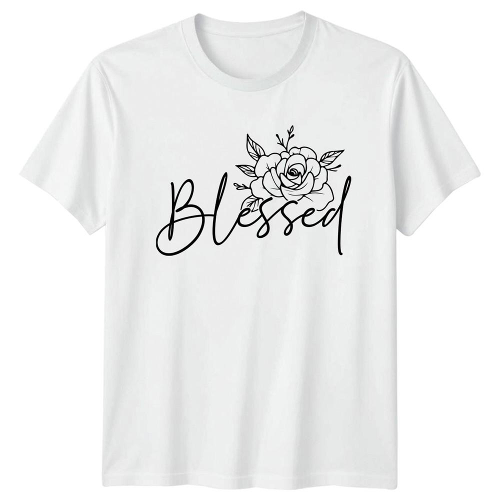 Blessed Unisexs TShirt Floral Script Boho Faith Mothers Day Gift For Her S