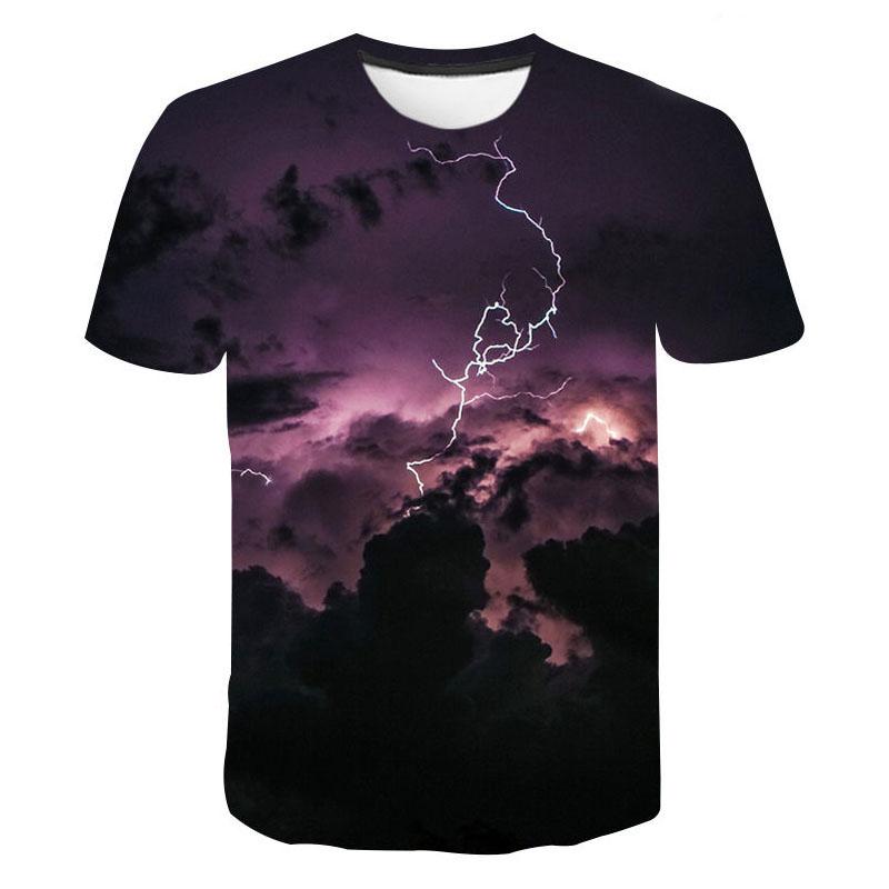 Summer Fashion Cool Lightning Graphic T Shirts Men Trend Casual Streetwear 3D Printed Leisure Sports Oversized t shirt Tops
