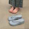 Thick-soled heightened pinch-on flip-flops fairy shoes 2025 new summer outer wear holiday wedge sandals