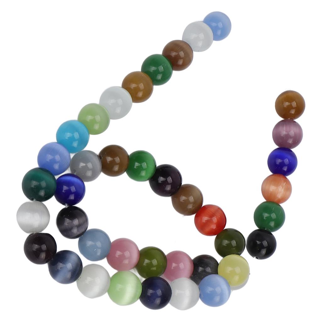 DIY Round Beads Mixed Colors Natural Stone Bracelet Necklace Jewelry Making Accessories 0.39in Diameter