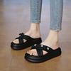 thick-soled rhinestone cool slippers for women's summer wear 2025 new height-increasing small muffin sandals with skirts, beach shoes
