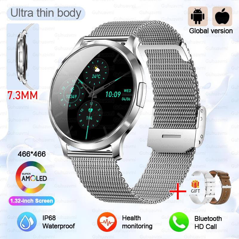 New Bluetooth Call Smart Watch AMOLED Screen Women Health Heart Rate Oximetry Monitor Waterproof Sports Smartwatches Woman