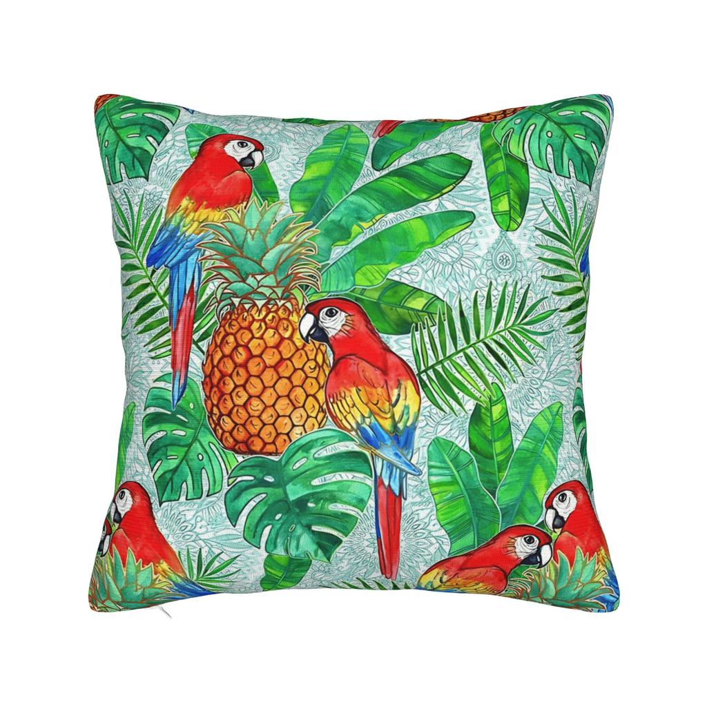 Tropical Parrot Palm Pillow Cover Square Cushion Cover Fashion Pillow Case For Living Room Bed Chair