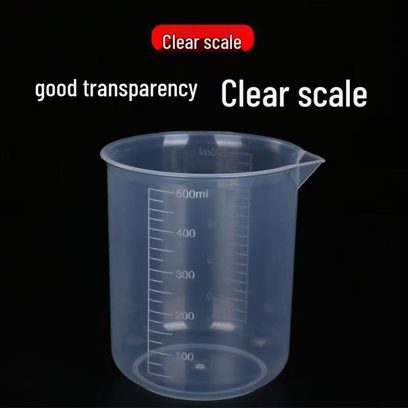 Transparent PP Laboratory Beaker with Handle, Acid & Alkali Resistant, Graduated Measuring Cup & Cylinder