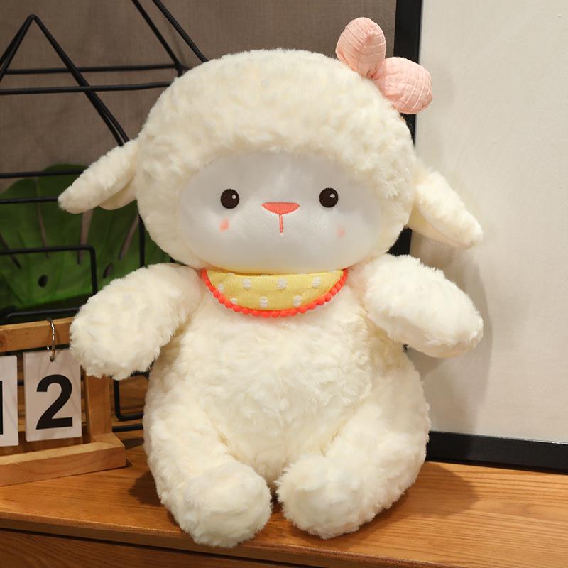 

Плюшевая кукла-подушка Счастливая овечка - Милый ягненок, подарок для девочек на День святого Валентина или день рождения 25cm