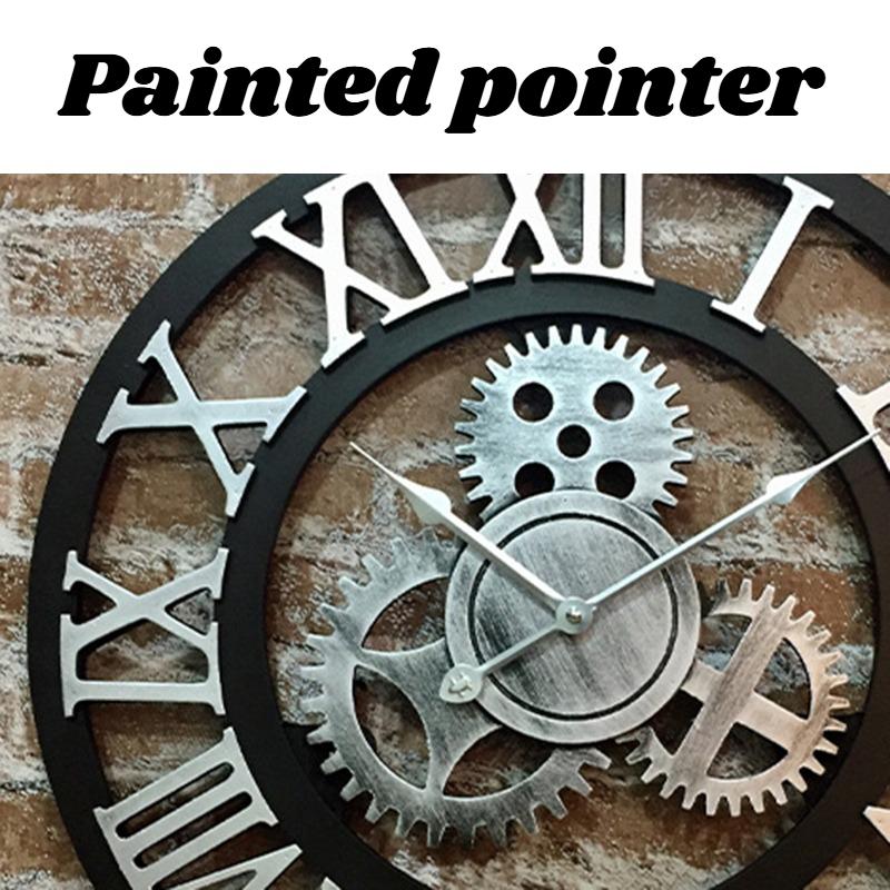 Gear Wall Clock Retro Wooden Living Room Wall Watch Art Design Bedroom Decorative Clocks Creative Large Round Silent Clocks