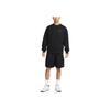 Nike Solo Swoosh Men's French Terry Crew Neck Long Sleeve Sweatshirt Loose Fit Embroidered Logo Black DX0812-010