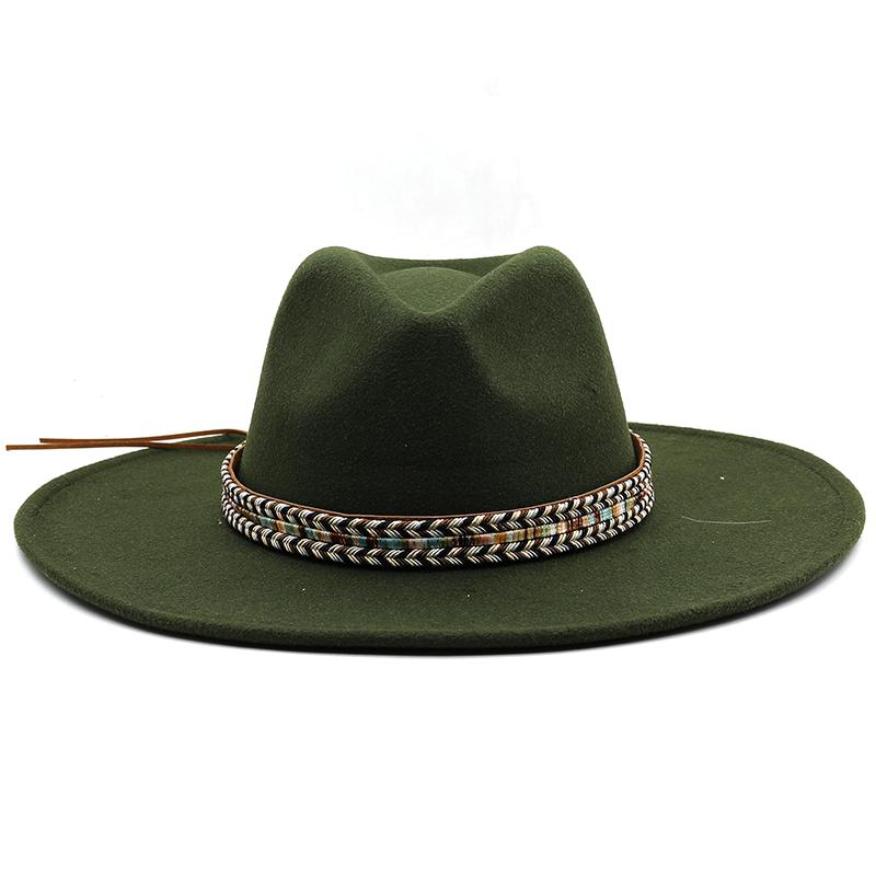 Toamnă iarnă bărbați fedoras pălărie de fetru pentru femei sombrero jazz pălărie melon pentru bărbați pălării de top vintage în aer liber cu bor mare 9,5 cm