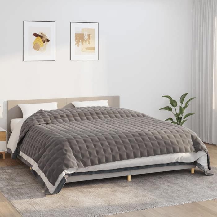VidaXL Weighted Blanket Grey 235x290 Cm 15 Kg Fabric 350787