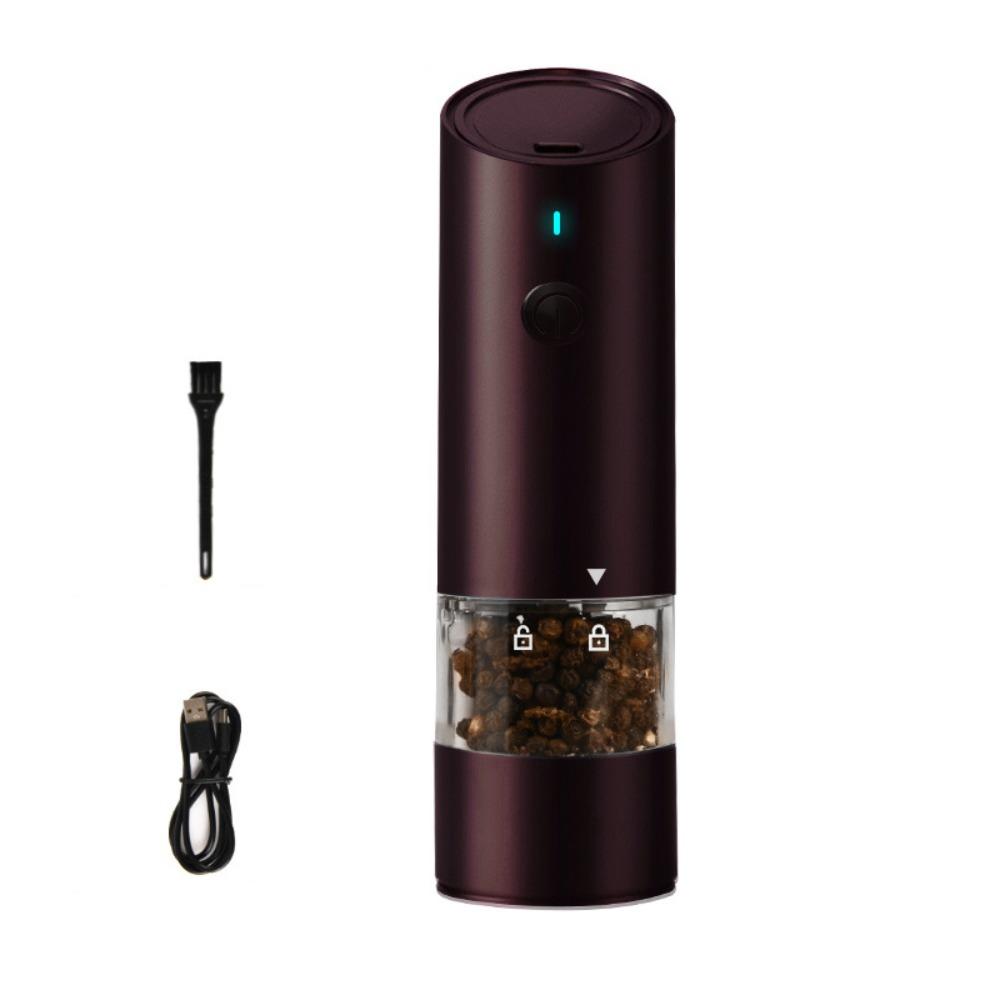 USB Rechargeable Electric Salt and Pepper Grinder with Light Pepper Mill Bottle Dinning Table