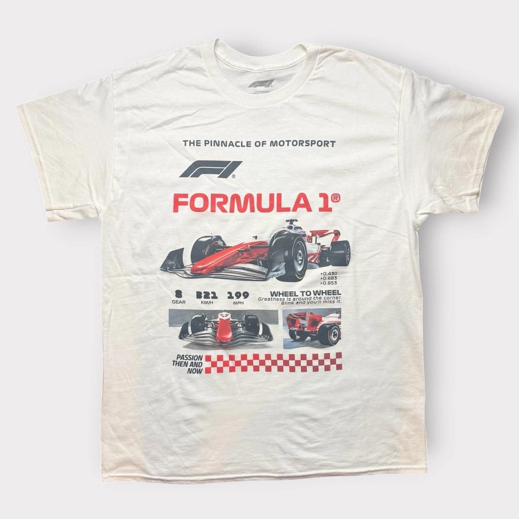 Formula 1 F1 Racing Graphic T- Shirt White Pinnacle of Motorsport Men's Large
