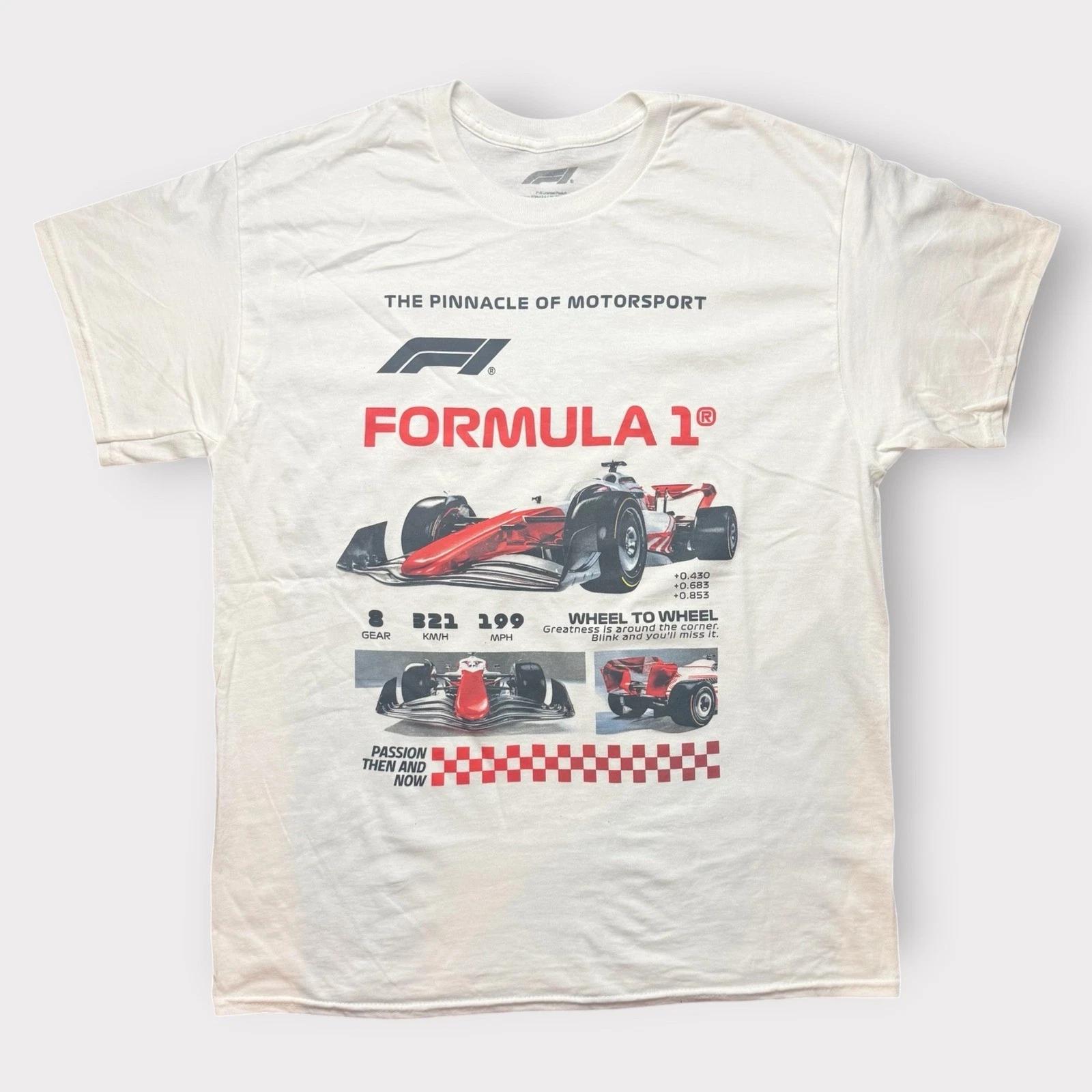 Футболка с графическим принтом Формула 1 F1 Racing Белая Вершина Автоспорта Мужская Размер L XL