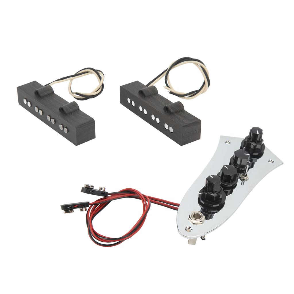 4 String Pickup Set Noiseless Pickup with Wired Bass Control Plate Musical Instrument Accessories