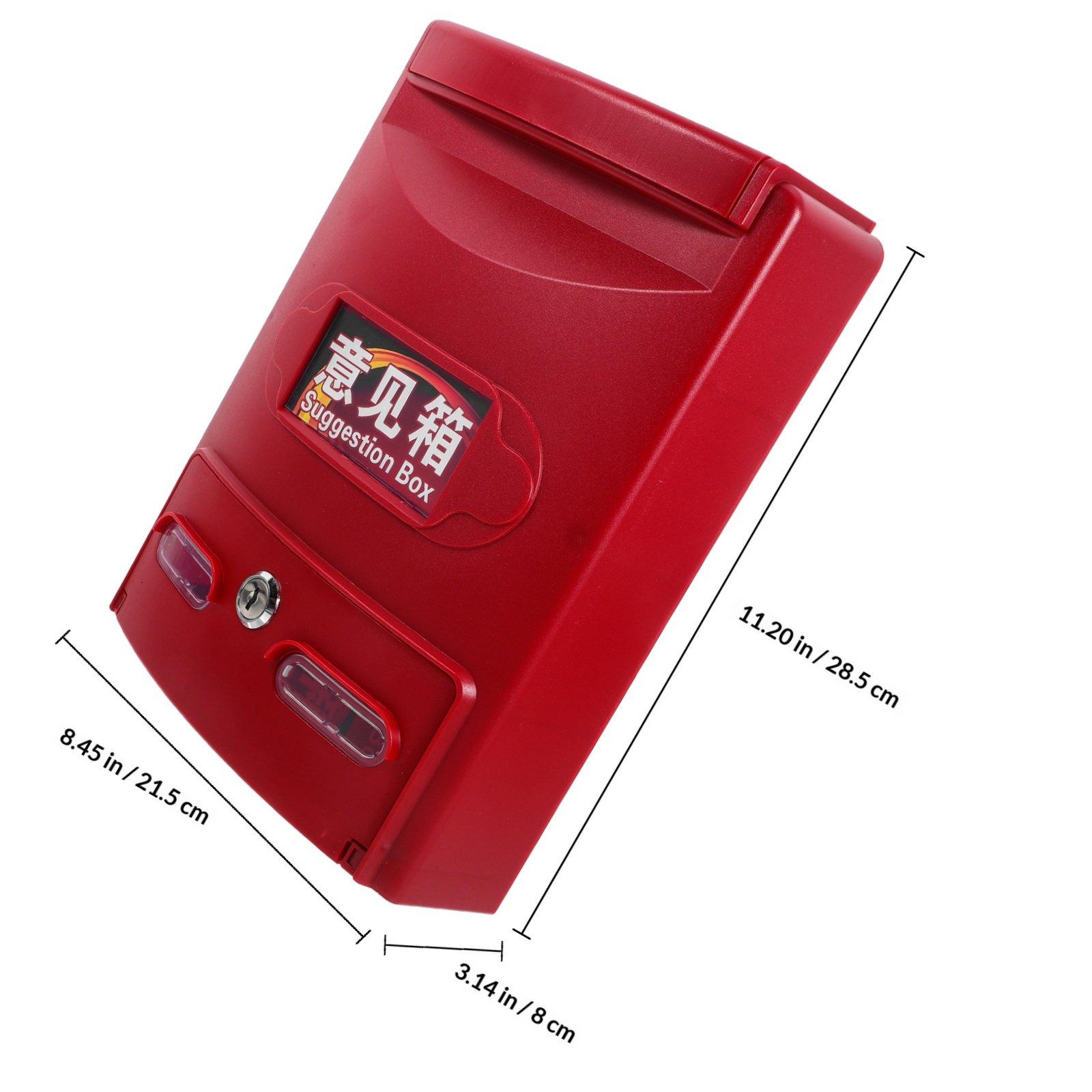 1 Set Locking Mailbox Wall Mounted Secure Outdoor Residential Office Mailbox Lockable with Keys Mailboxes for Outside Wall Mount красный