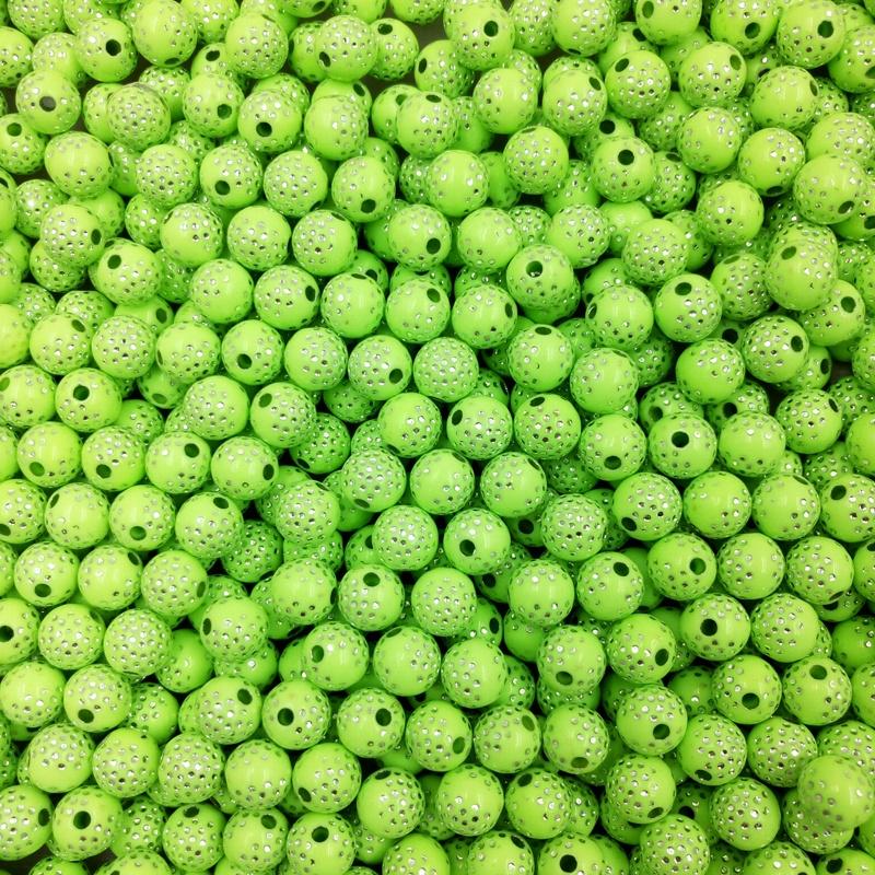 40Pcs 8mm Fashion Shiny Rhinestone Loose Beads DIY Jewelry Findings