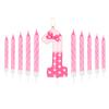 11pcs Pink Bow Number 0-9 Birthday Candles, Cat Cartoon Birthday Decorations for Girls, Wedding Anniversary Party Supplies
