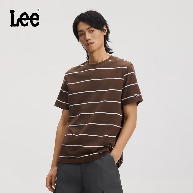 

Lee Men s Striped Logo Patch T-Shirt S