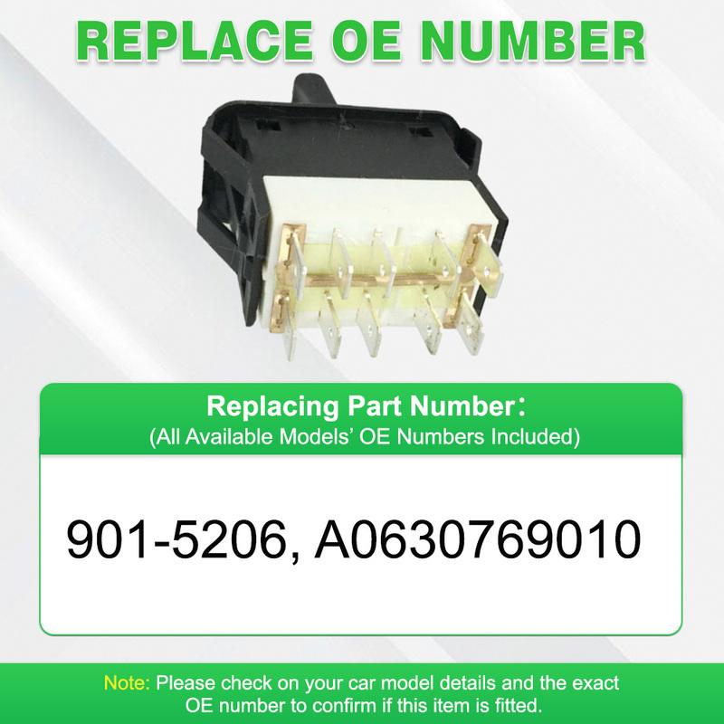 901-5206 Black 10 P for Freightliner Columbia 2001-2011  A0630769010 Headlight Lamp Switch Headlight Switch