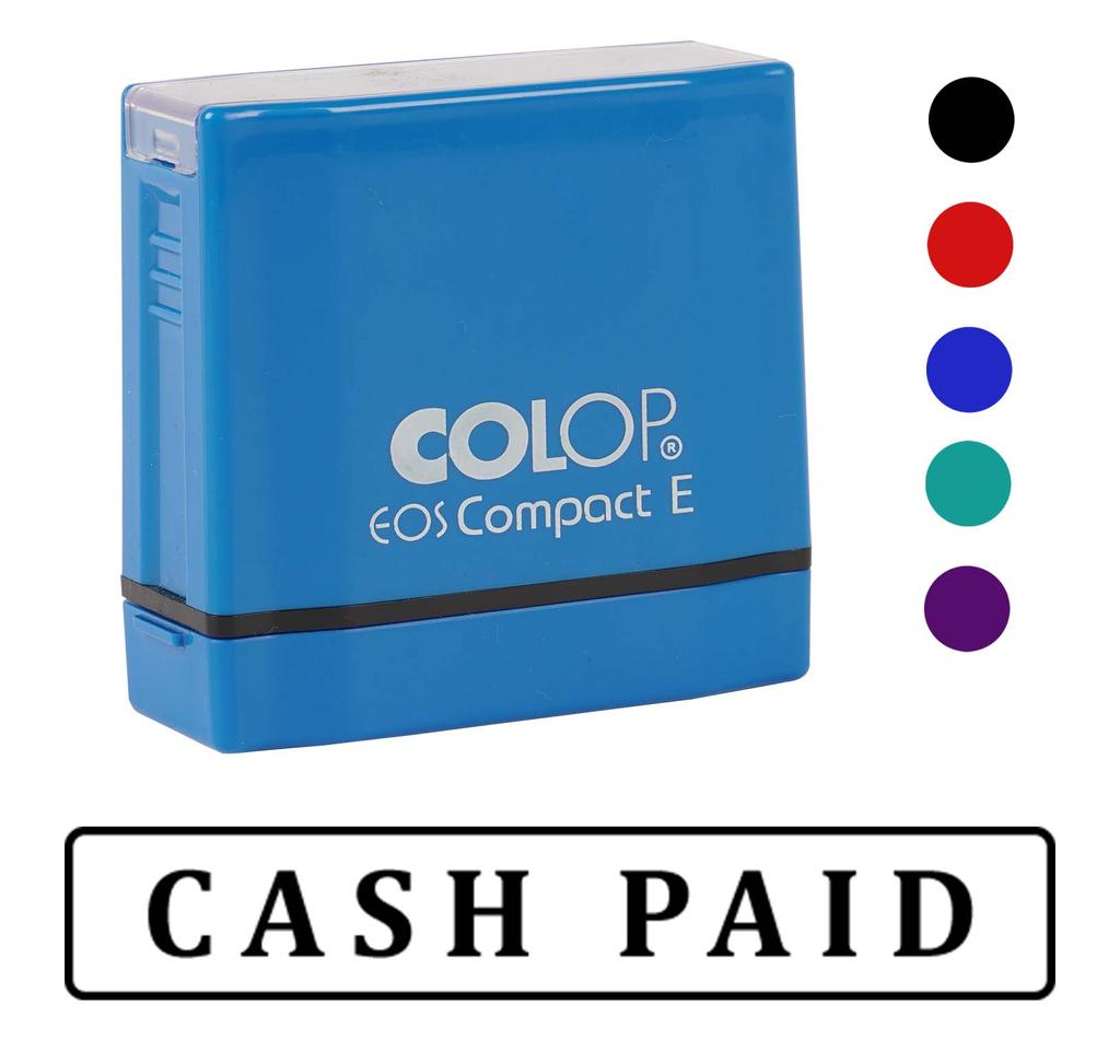 Printtoo Cash Paid Self Inking Rubber Stamp Pre-Inked Office Stamp- Home Office Business Stationery, Black- 42 x 9