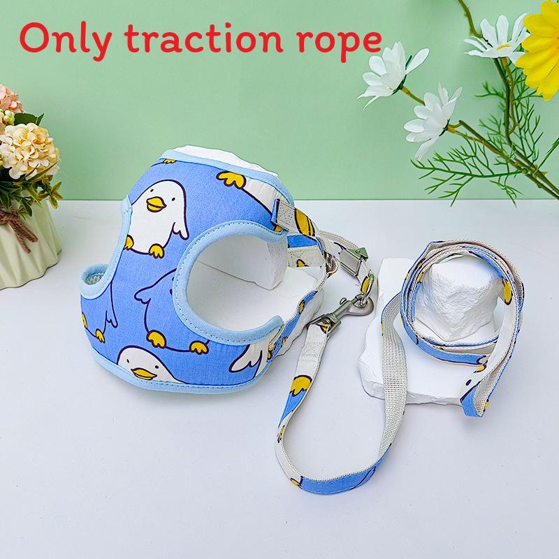 Kleines Hundegeschirr mit Leine mit Kirsch- und Enten-Print-Design für Haustiere