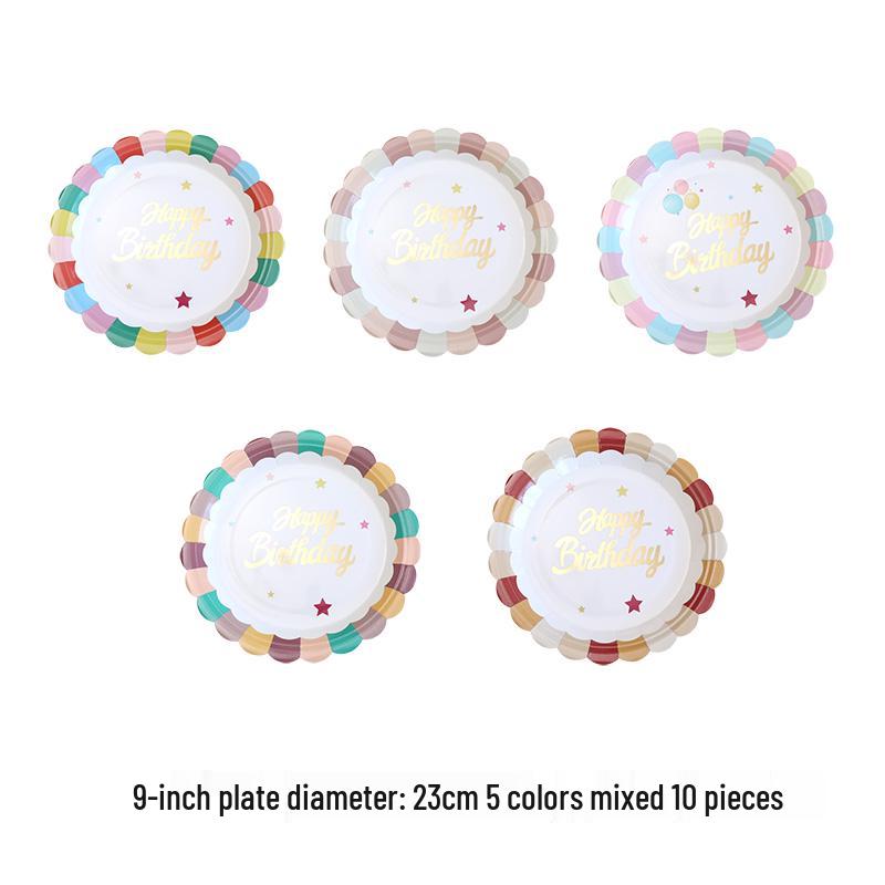 Kids' Party Disposable Tableware: Birthday Tablecloth, Cake Plates, and Dessert Table Decor