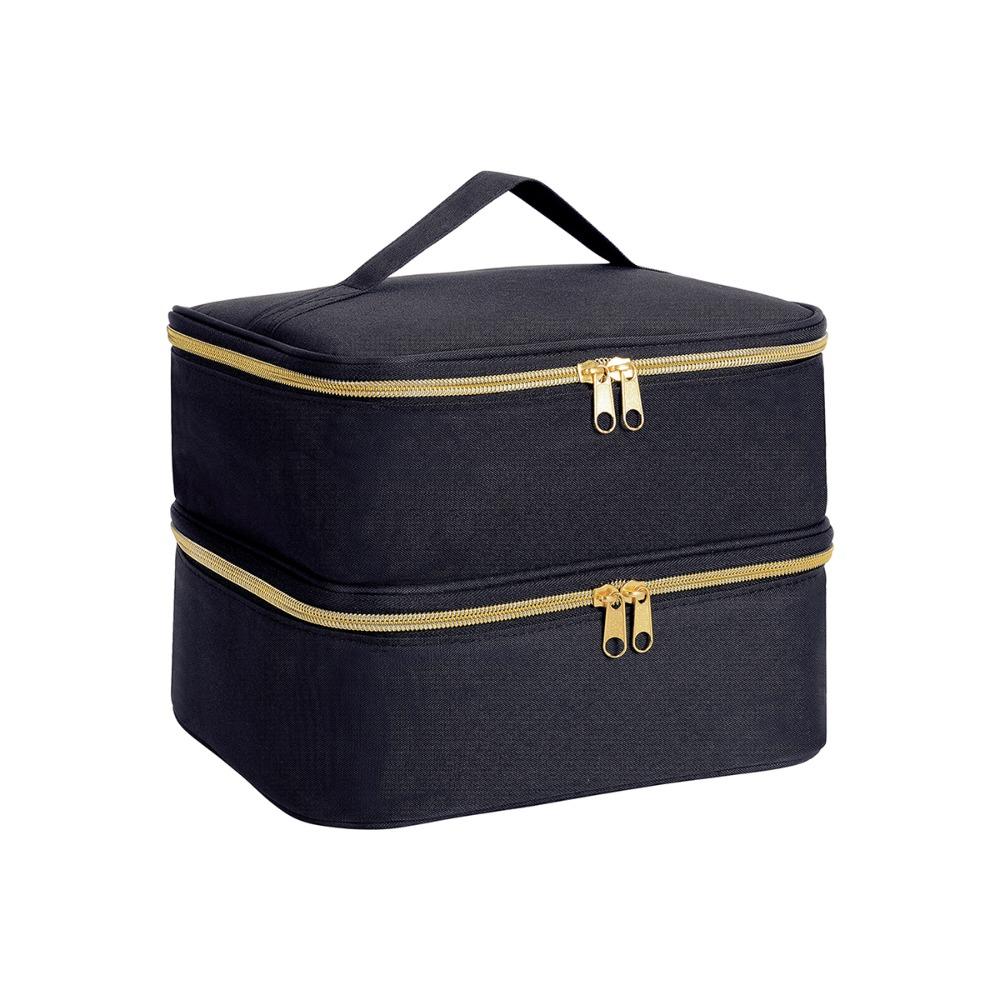 Double Nail Polish Organizer Portable Tote Cosmetic Organizer Gifts Nail Polish Storage Bag