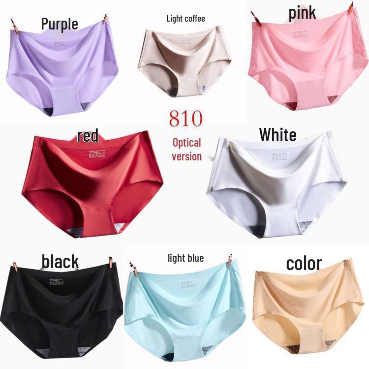 Nahtlose Damen-Eis-Seiden-Atmungsaktive Dreiecksunterwäsche mit mittlerer Taille - Stil 810