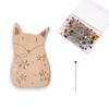 Magnetic Needle Pin Holder with 100Pcs Quilting Positioning Pin Wood Pin Cushion with 38mm Dressmaking Pin for Sewing